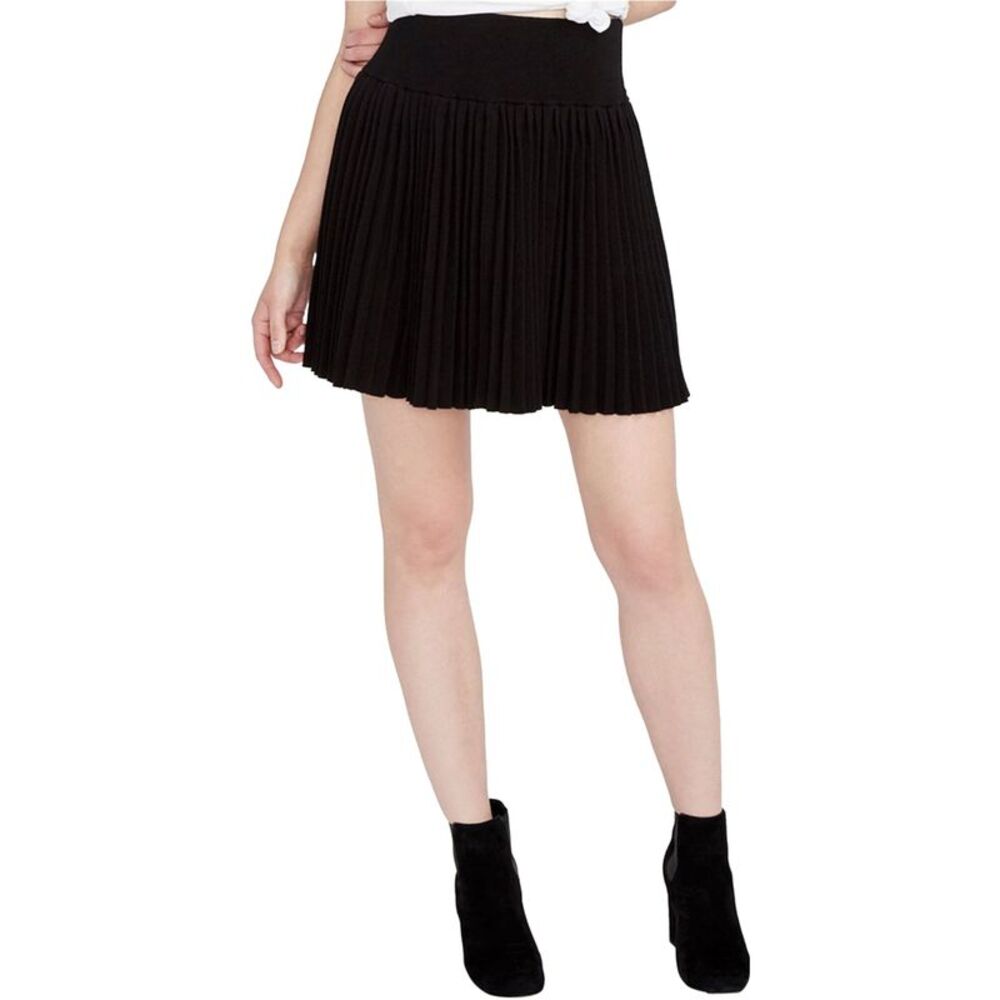 Rachel Roy Womens Pleated A-line Skirt, Black, L, DM